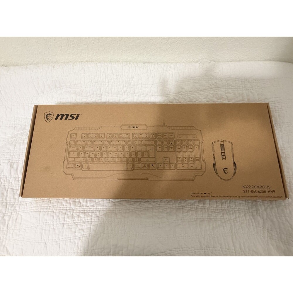 MSI K322 M321  COMBO US keyboard And Mouse Open Box unused